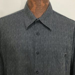 Visivo Mens XL Gray Striated Long-Sleeve Shirt